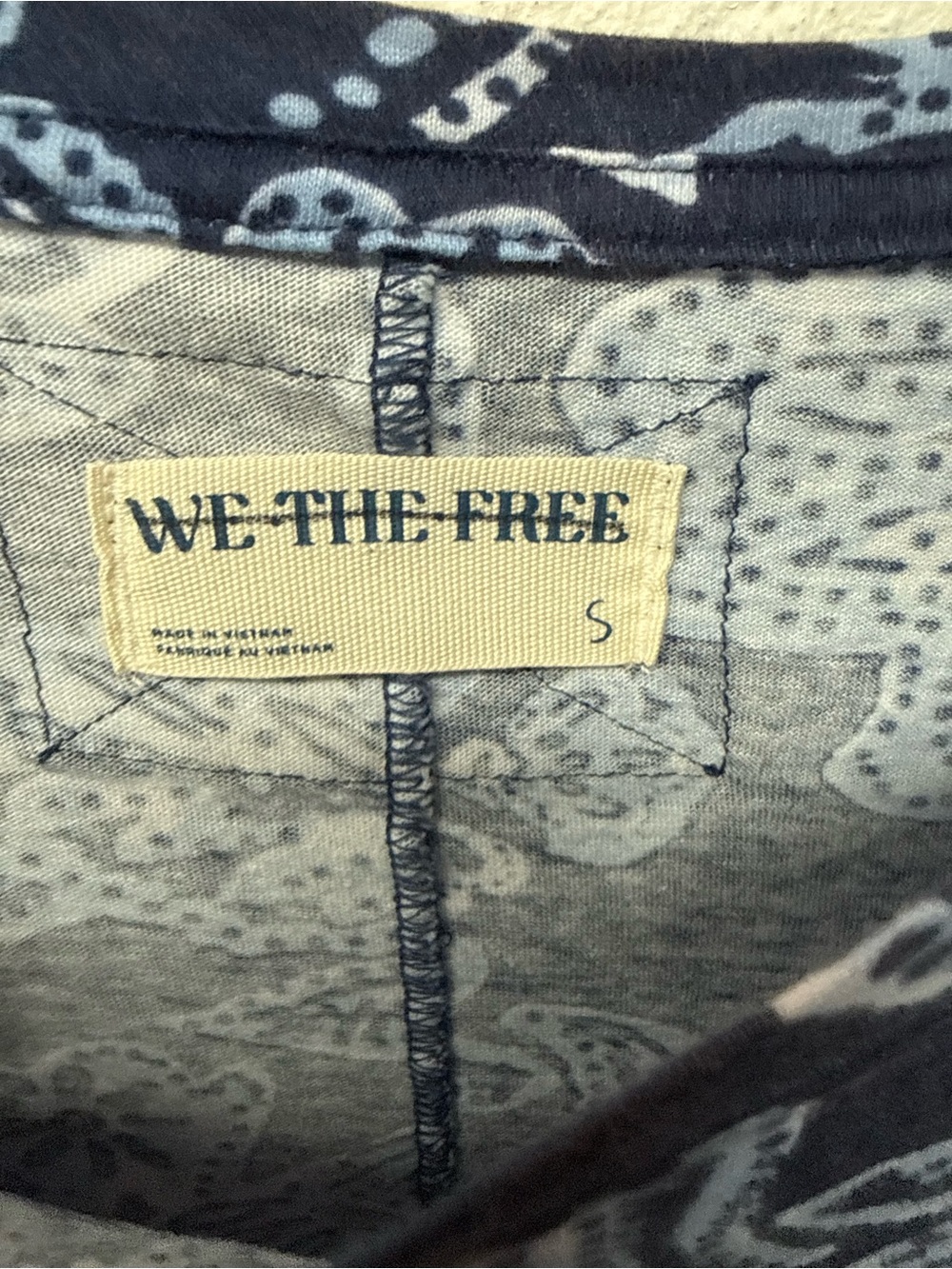 We The Free Navy Tee with Light Blue Floral Print - Picture 3 of 6